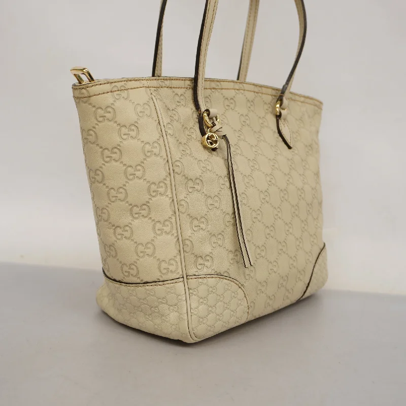 GUCCI ssima Tote Bag  Shima 353119 Women's Leather Tote Bag Ivory