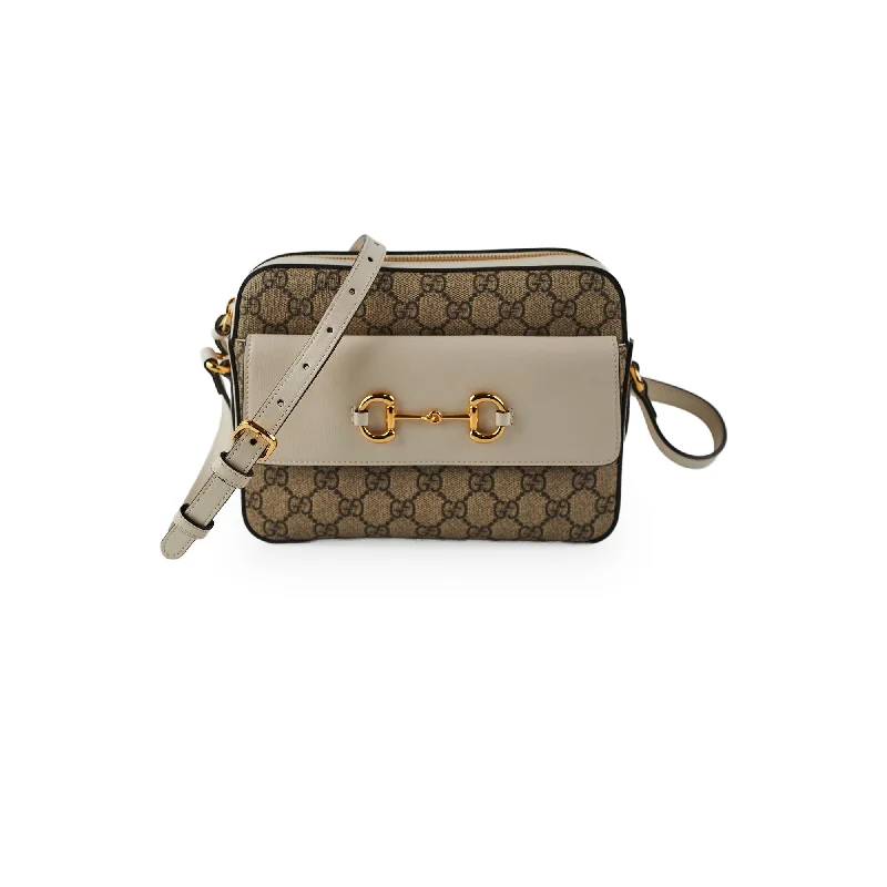 Gucci Horsebit Monogram White Crossbody