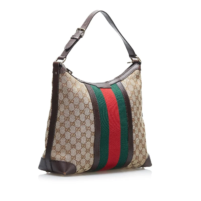 Gucci GG Canvas Web Shoulder Bag (SHG-2jIQKH)