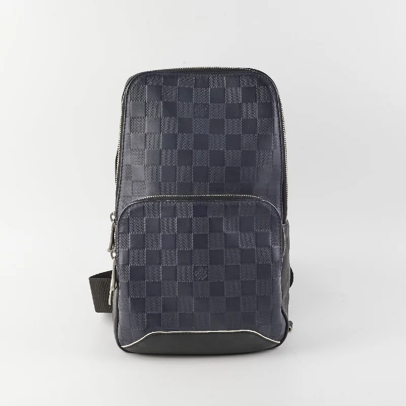 Louis Vuitton Avenue Men's Sling Bag Damier Ebene Navy