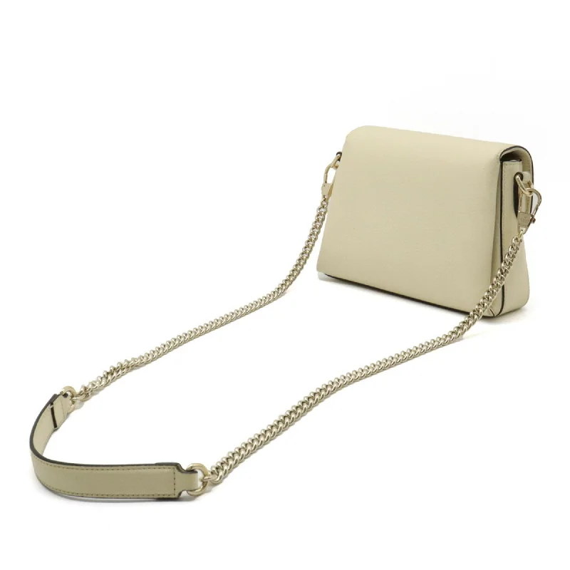 GUCCI Interlocking G Chain Shoulder Bag Clutch Ivory 607720