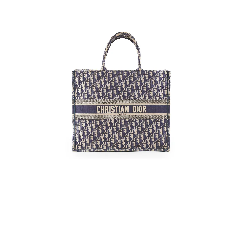 Christian Dior Oblique Book Tote Navy (GW Initials)