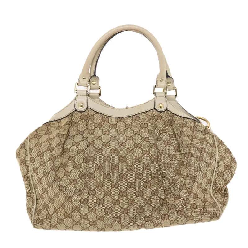 GUCCI GG Canvas Hand Bag Beige 211944  49795