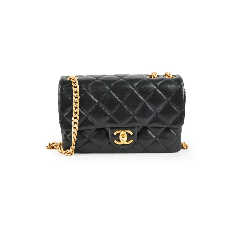 Chanel Seasonal Mini Rectangular Flap Lambskin Black