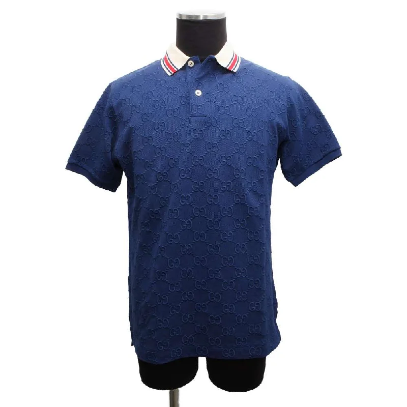 GUCCI GG Stretch Cotton Polo Shirt Size XS Blue 598956 Cotton93% Polyurethane7%