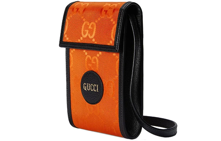 GUCCI Off The Grid OTG Environmental Friendly Series Logo Leather Logo Nylon Shoulder Messenger Bag Mini Unisex / Orange / Black 625599-H9HAN-7560