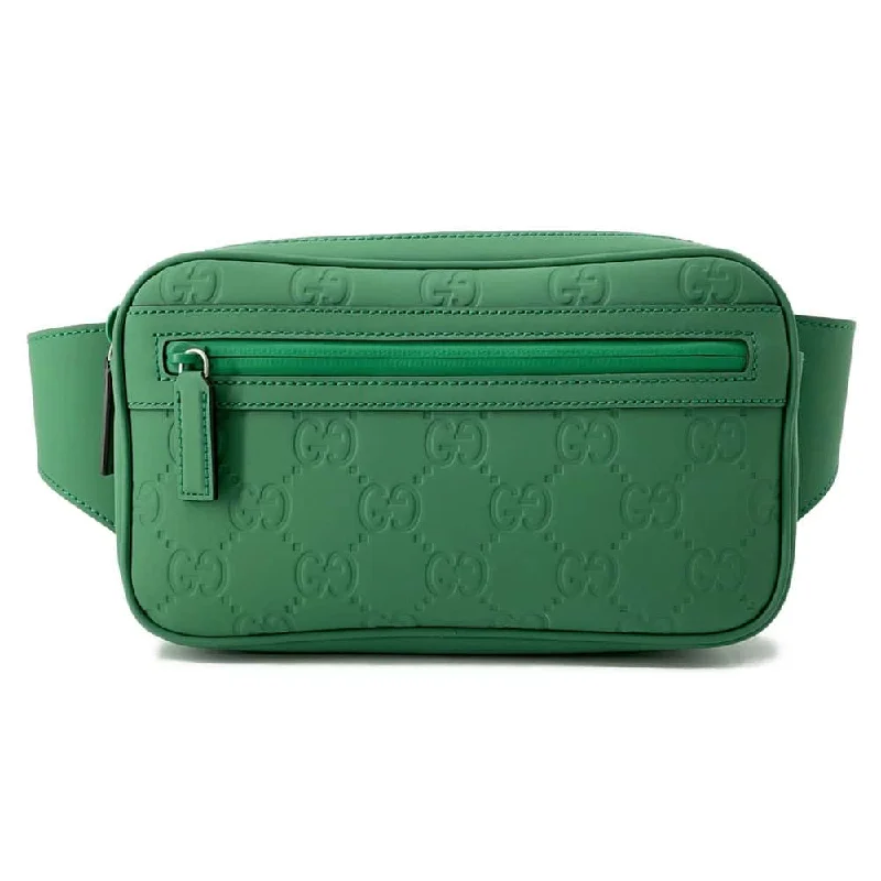 GUCCI GG rubber effect belt bag Green 771422 GG Rubber