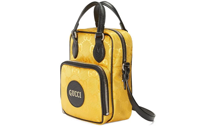 GUCCI Off The Grid OTG Environmental Friendly Series Logo Leather Logo Nylon handbag Unisex / Yellow / Black 625850-H9HAN-7673