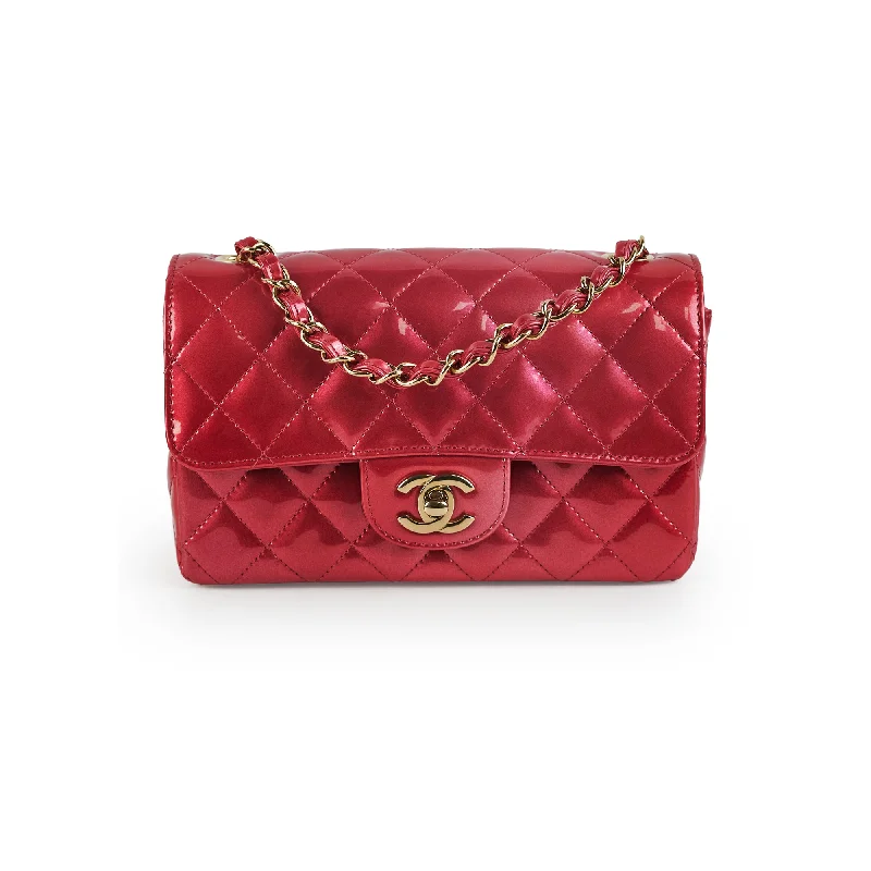 Chanel Patent Shaded Mini Rectangular Flap Bag Pink