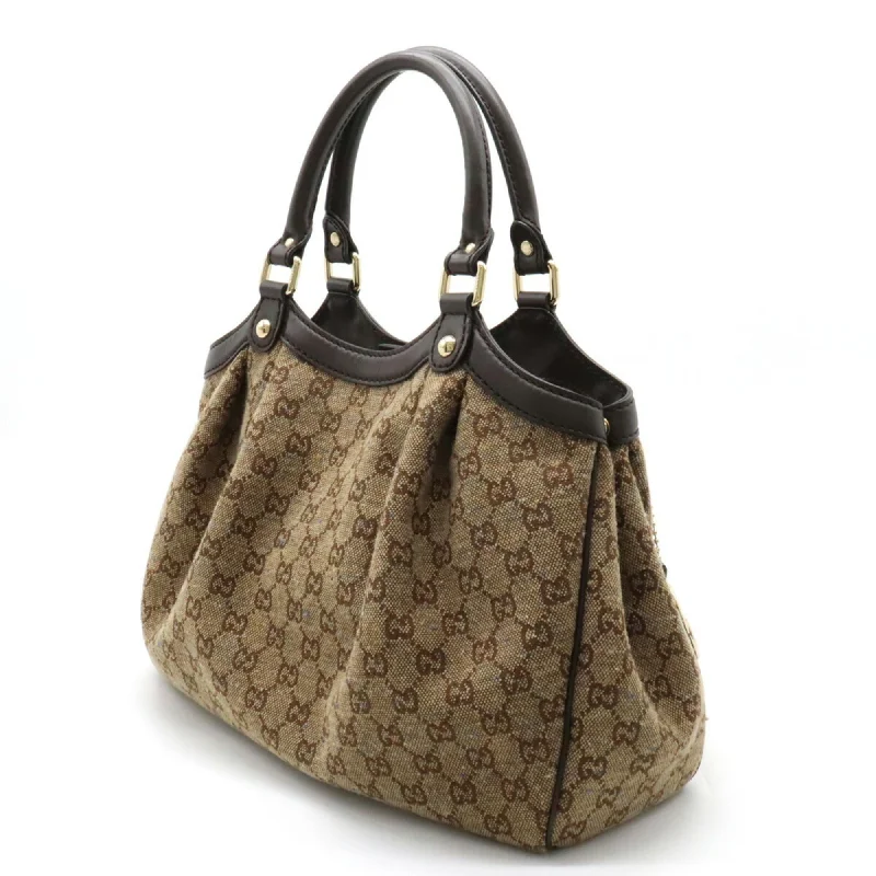 GUCCI Sookie GG pattern handbag tote bag jacquard nep leather beige dark brown blue dot 211944