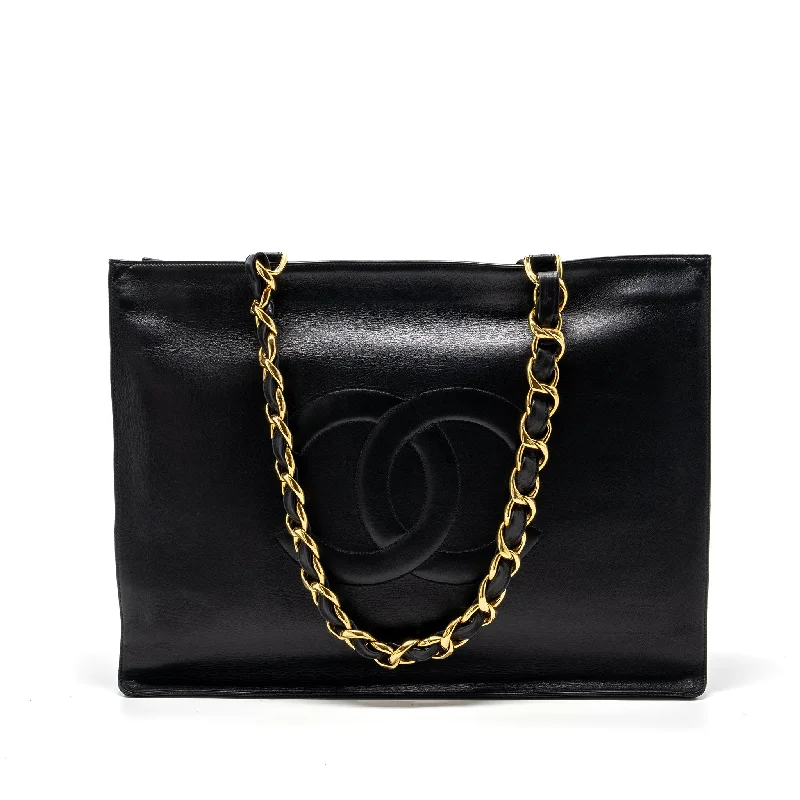 Chanel Vintage Tote Bag Calfskin Black GHW