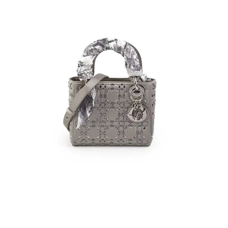 Christian Dior Mini Lady Dior Satin Grey