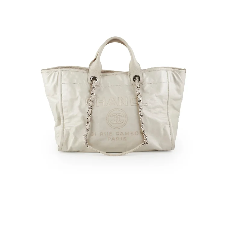 Chanel Calfskin Deauville White Tote