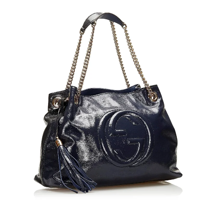 Gucci Medium Patent Leather Soho Chain Tote (SHG-6iuy6S)