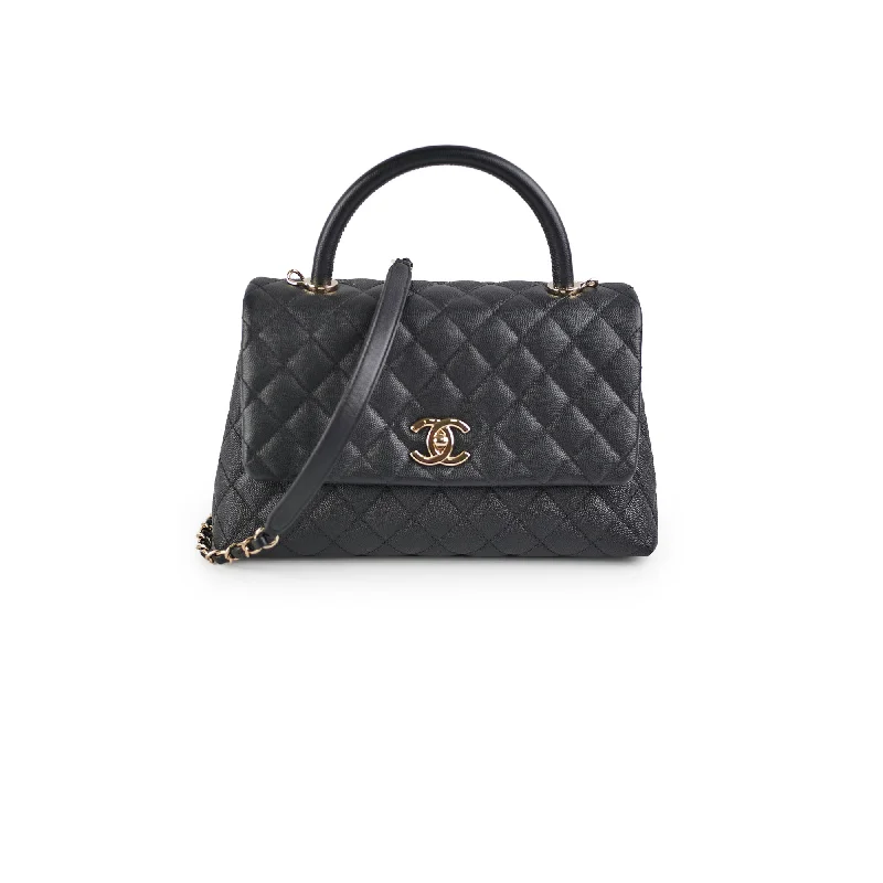 Chanel Medium Caviar Coco Handle Black