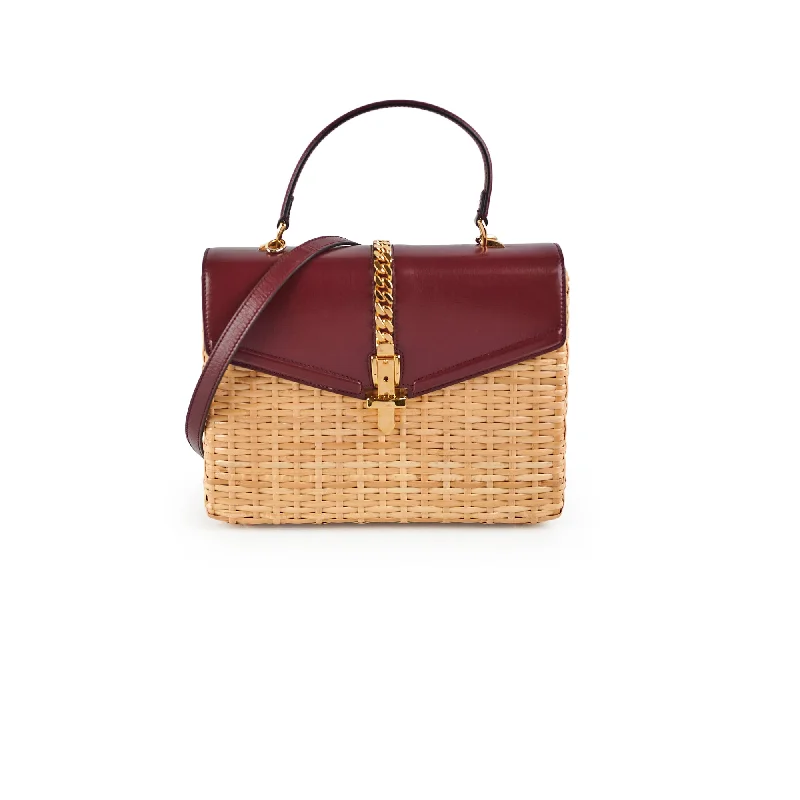 Gucci Woven Top Handle Burgundy