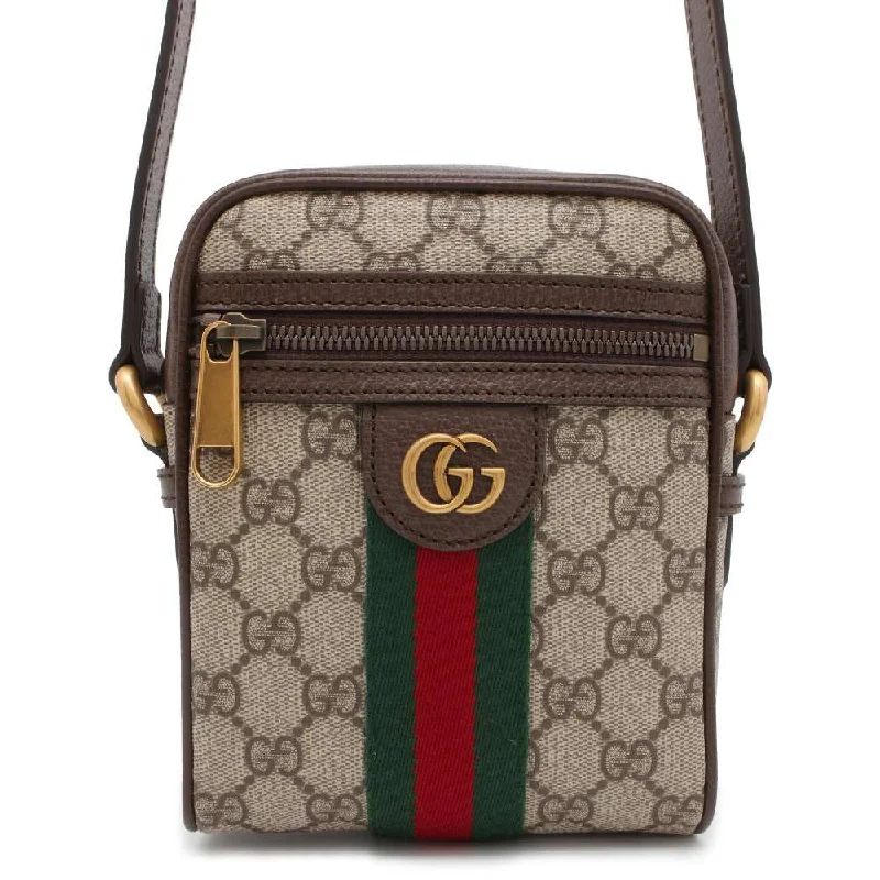 GUCCI GG Supreme Offdia Shoulder Bag Beige/Brown 598127 GG Canvas Leather