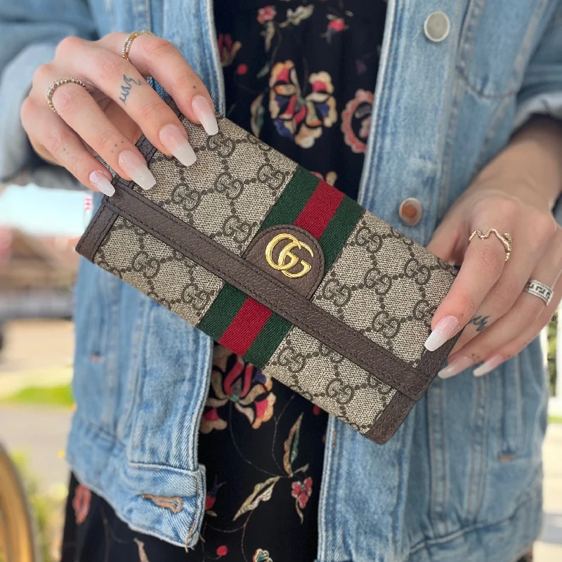 Gucci Ophidia GG Canvas Trifold Wallet