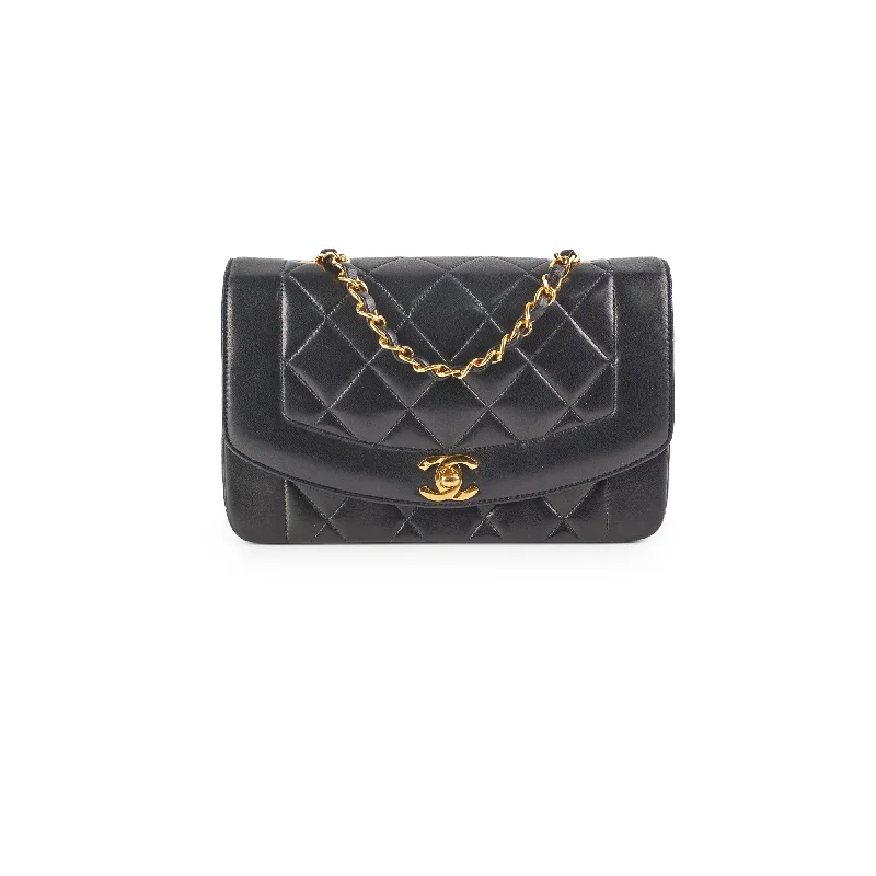 Chanel Small Diana Lambskin Black Flap Bag - Series 2