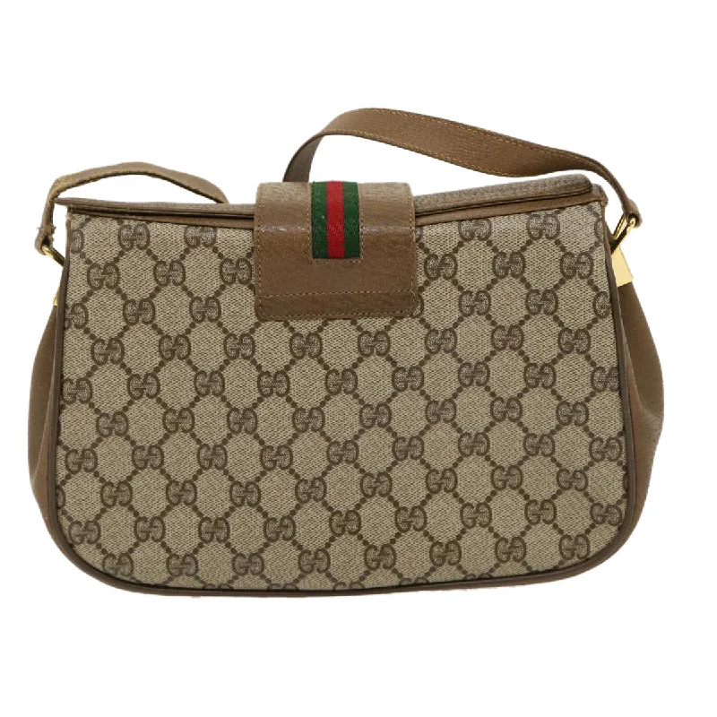 GUCCI Web Sherry Line GG Canvas Shoulder Bag Beige Red Green  ar6721