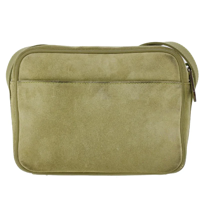 GUCCI Shoulder Bag Suede Green 00734440221  ar9684B