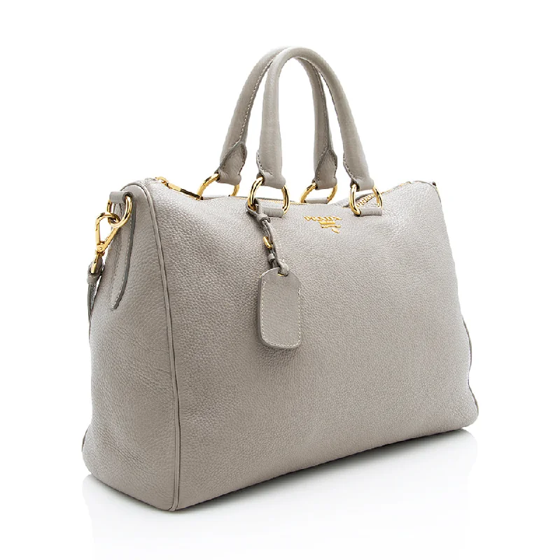 Prada Vitello Daino Convertible Zip Tote 18852