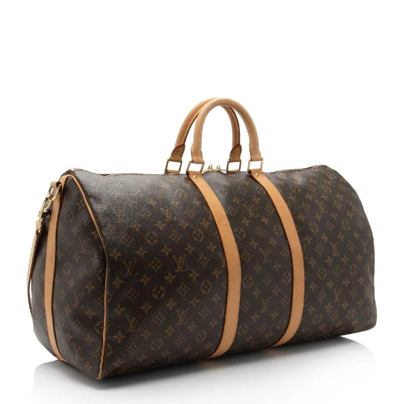 Louis Vuitton Monogram Canvas Keepall Bandouliere 55 Duffle Bag (SdSz4O)