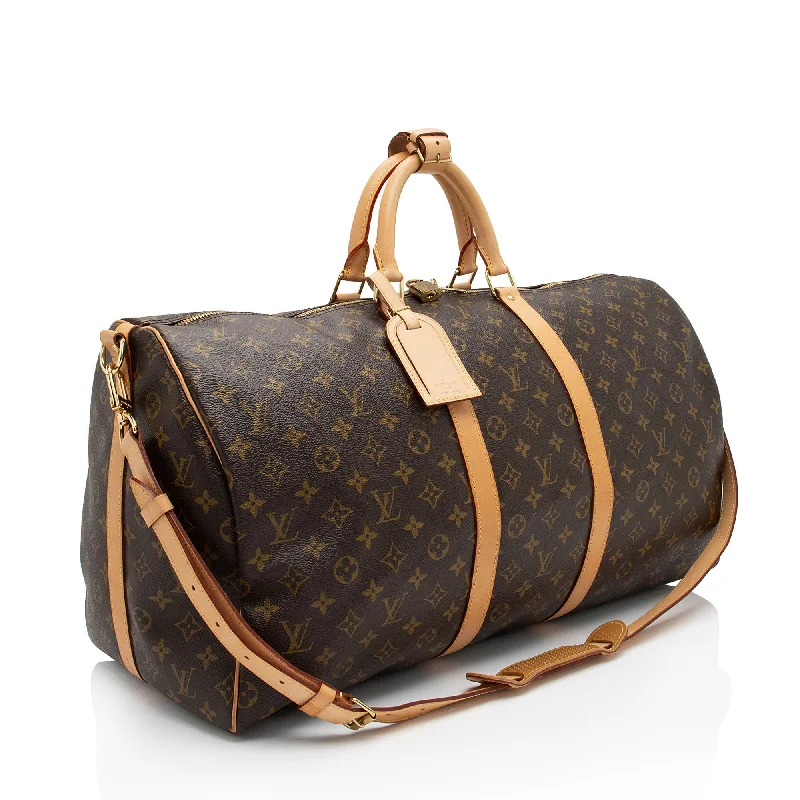 Louis Vuitton Monogram Canvas Keepall Bandouliere 55 Duffle Bag (BWjDGO)