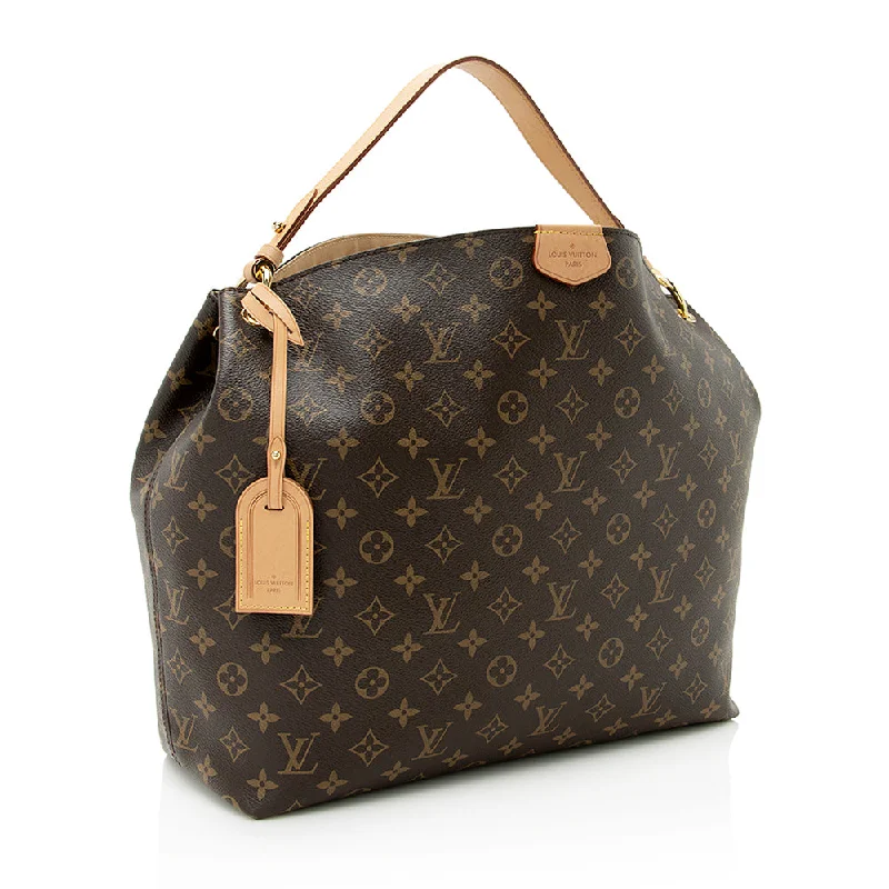 Louis Vuitton Monogram Canvas Graceful MM Hobo (21715)