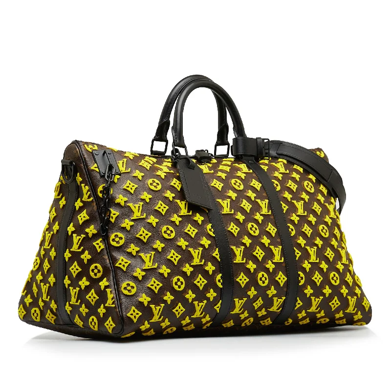 Louis Vuitton Monogram Tuffetage Triangle Keepall Bandouliere 50 (ohQ7xi)