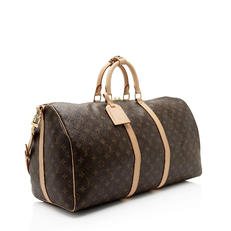 Louis Vuitton Monogram Canvas Keepall Bandouliere 55 Duffle Bag (QdZLLY)