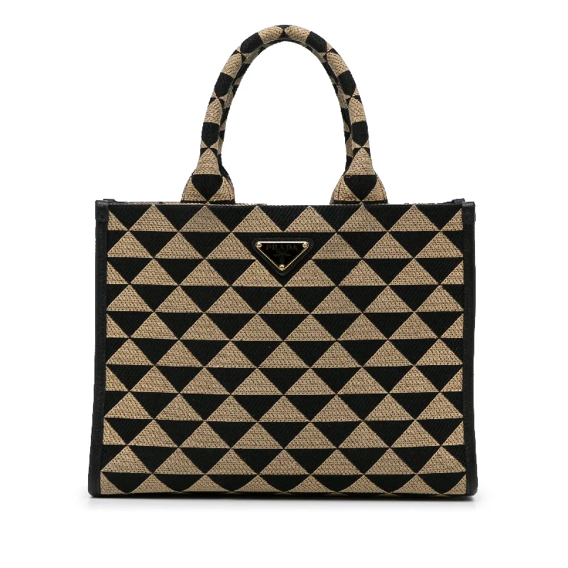 Prada Symbole Triangolo Brown Canvas