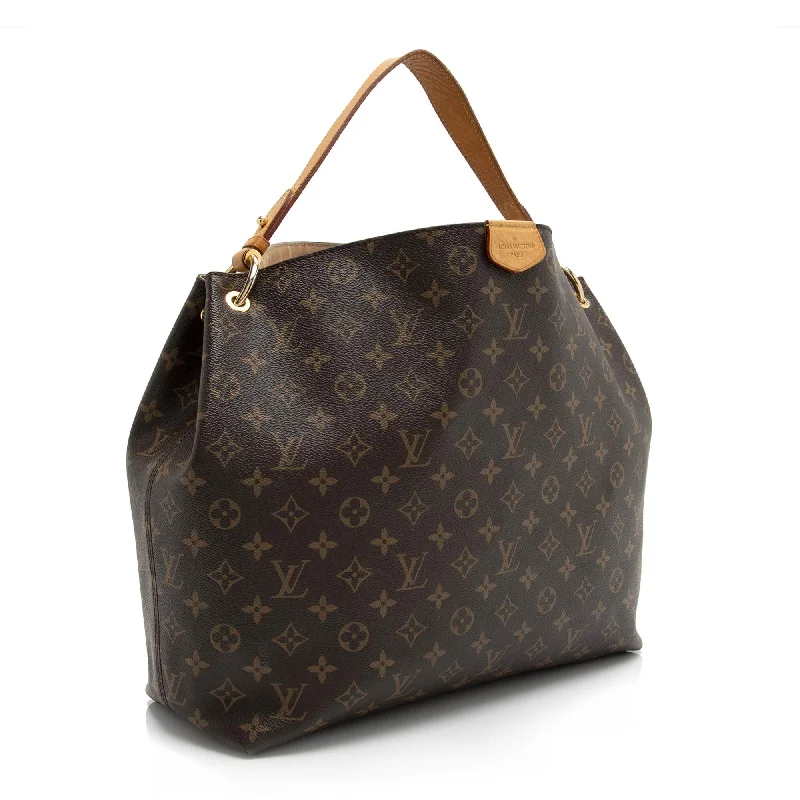 Louis Vuitton Monogram Canvas Graceful MM Hobo (23446)