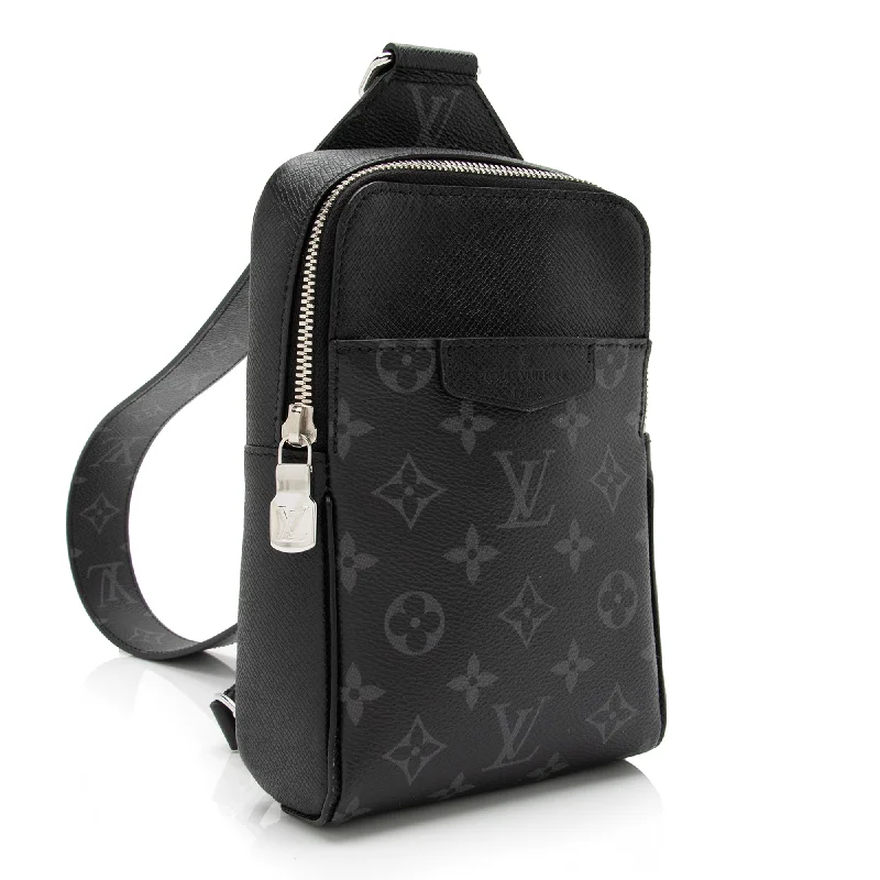 Louis Vuitton Monogram Eclipse Taiga Leather Taigarama Outdoor Sling Bag (23939)