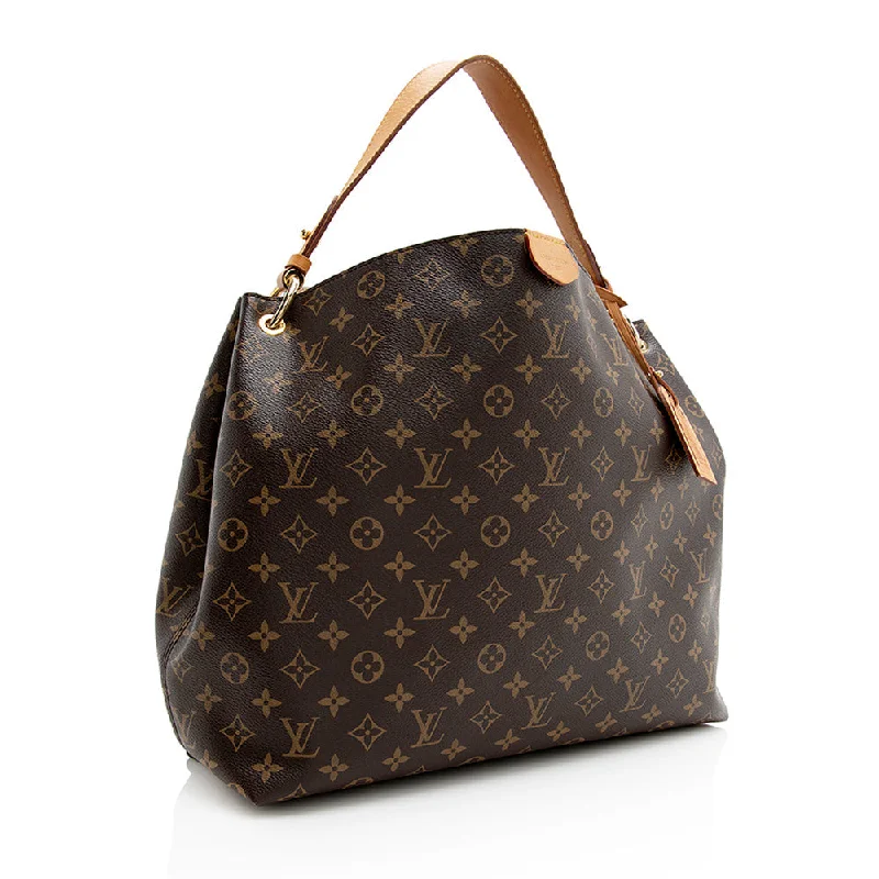 Louis Vuitton Monogram Canvas Graceful MM Hobo (21137)