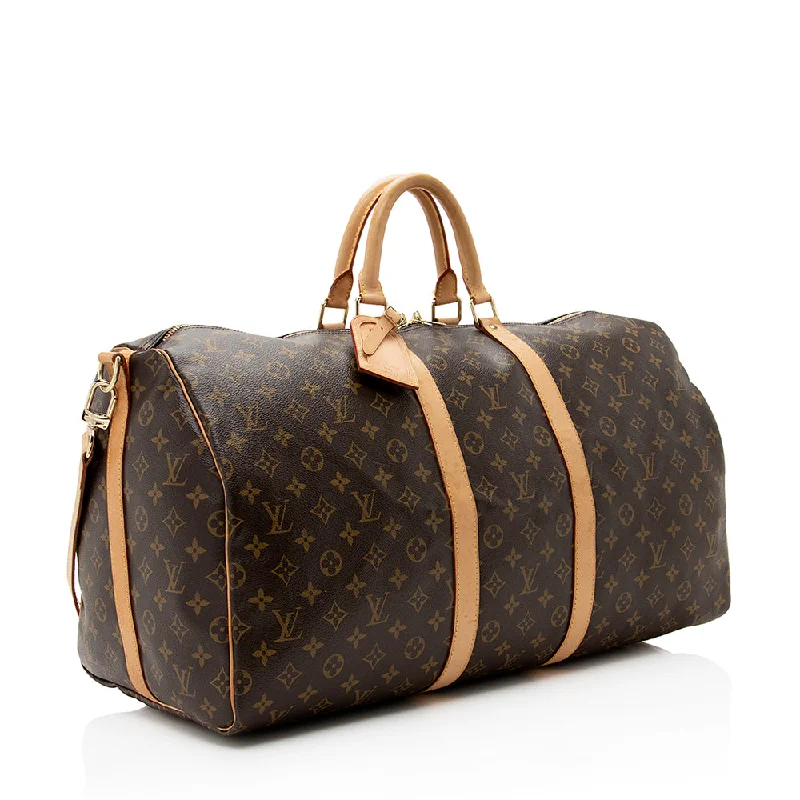 Louis Vuitton Monogram Canvas Keepall Bandouliere 55 Duffle Bag (22086)