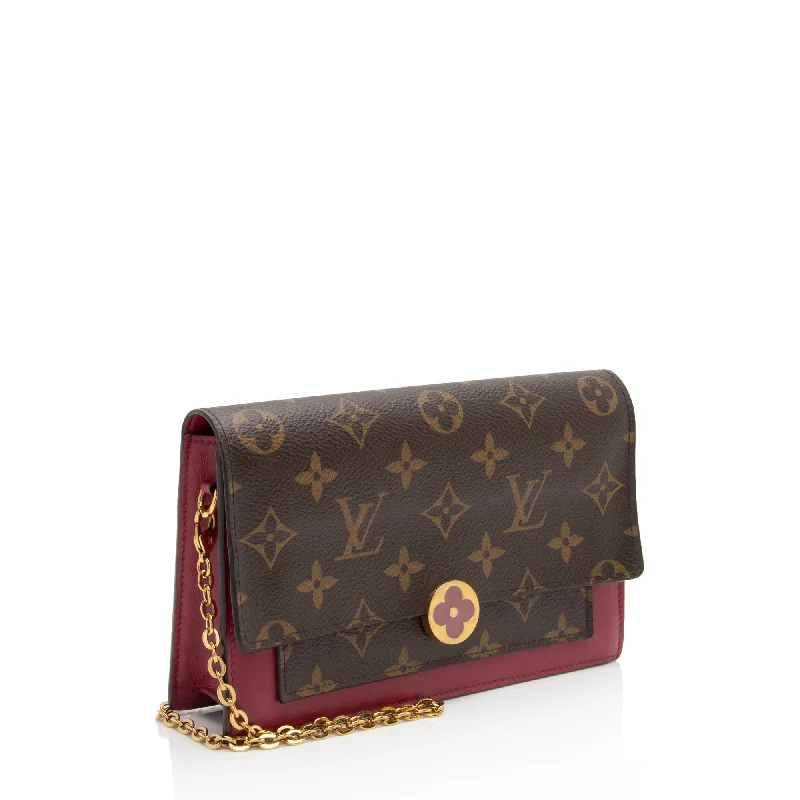 Louis Vuitton Monogram Canvas Flore Chain Wallet (atcBim)