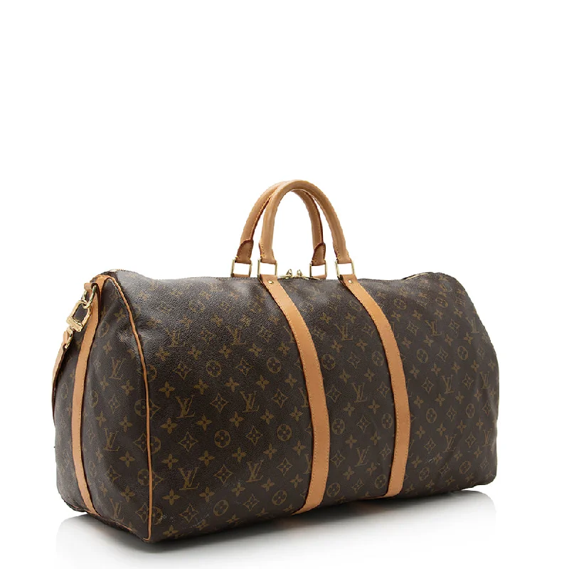 Louis Vuitton Monogram Canvas Keepall Bandouliere 55 Duffle Bag (21774)