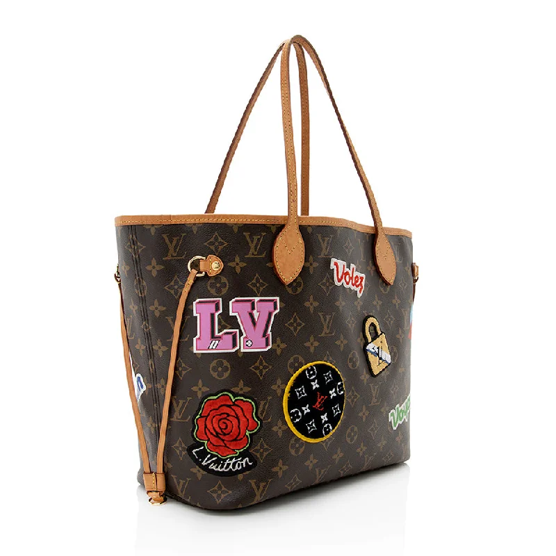 Louis Vuitton Monogram Canvas Patches Neverfull MM Tote (20704)